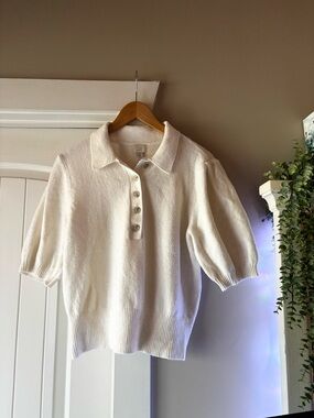 a new day Cream Short-Sleeve Knit Cardigan